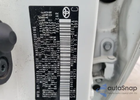 2021 Toyota Corolla Le from USA, damaged, VIN 5YFEPMAE3MP149209